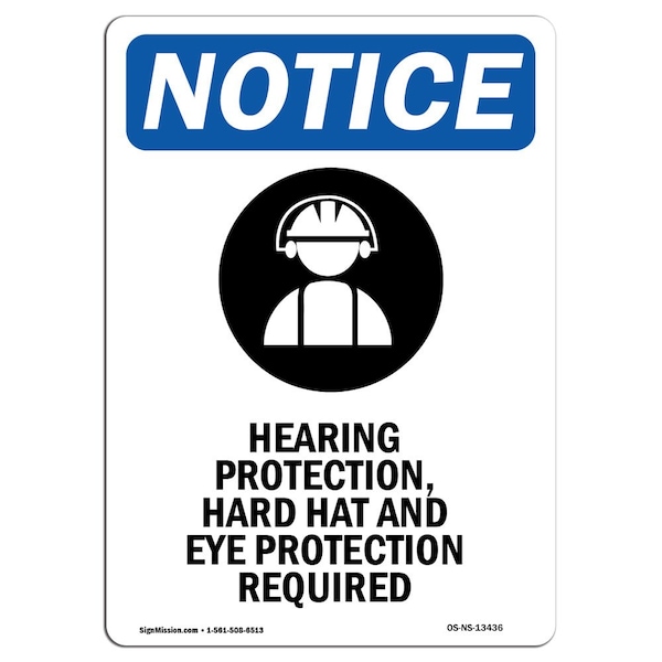 OSHA, Hearing Protection, 5in X 3.5in, 10PK, 3.5" W, 5" H, Portrait, PK10, OS-NS-D-35-V-13436-10PK